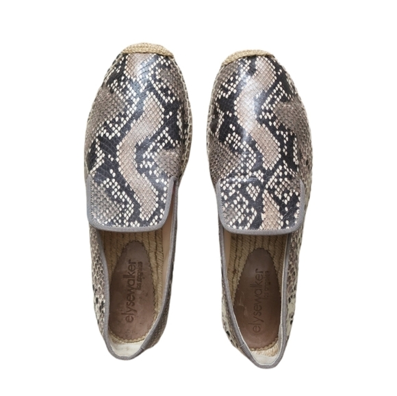 Elyse Walker Dee Python Embossed Leather Espadrille Flat Size 10.5 - Picture 5 of 7